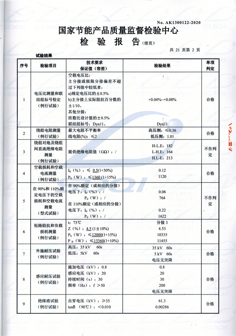 高低压试验报告-S11-1250肥东肥东肥东油浸式变压器-2.jpg